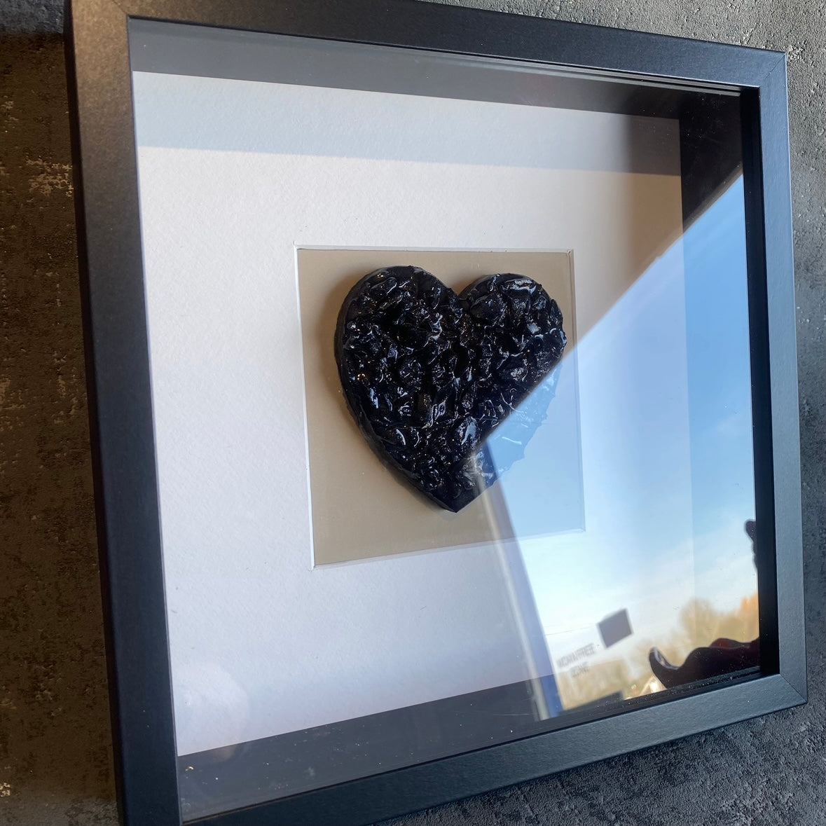 Framed Heart with Ashes
