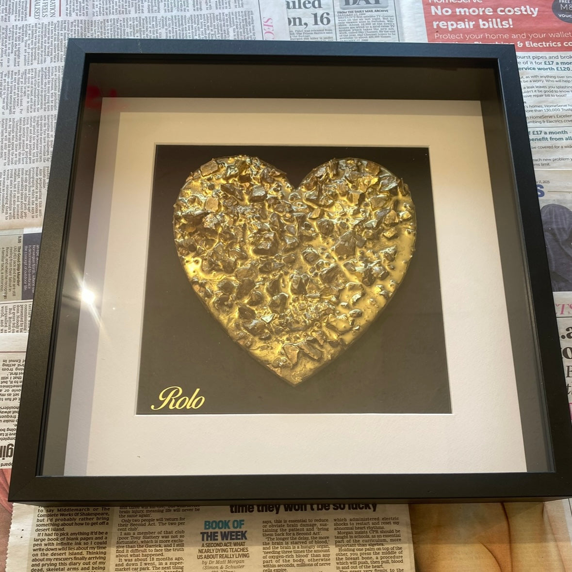Framed Heart with Ashes