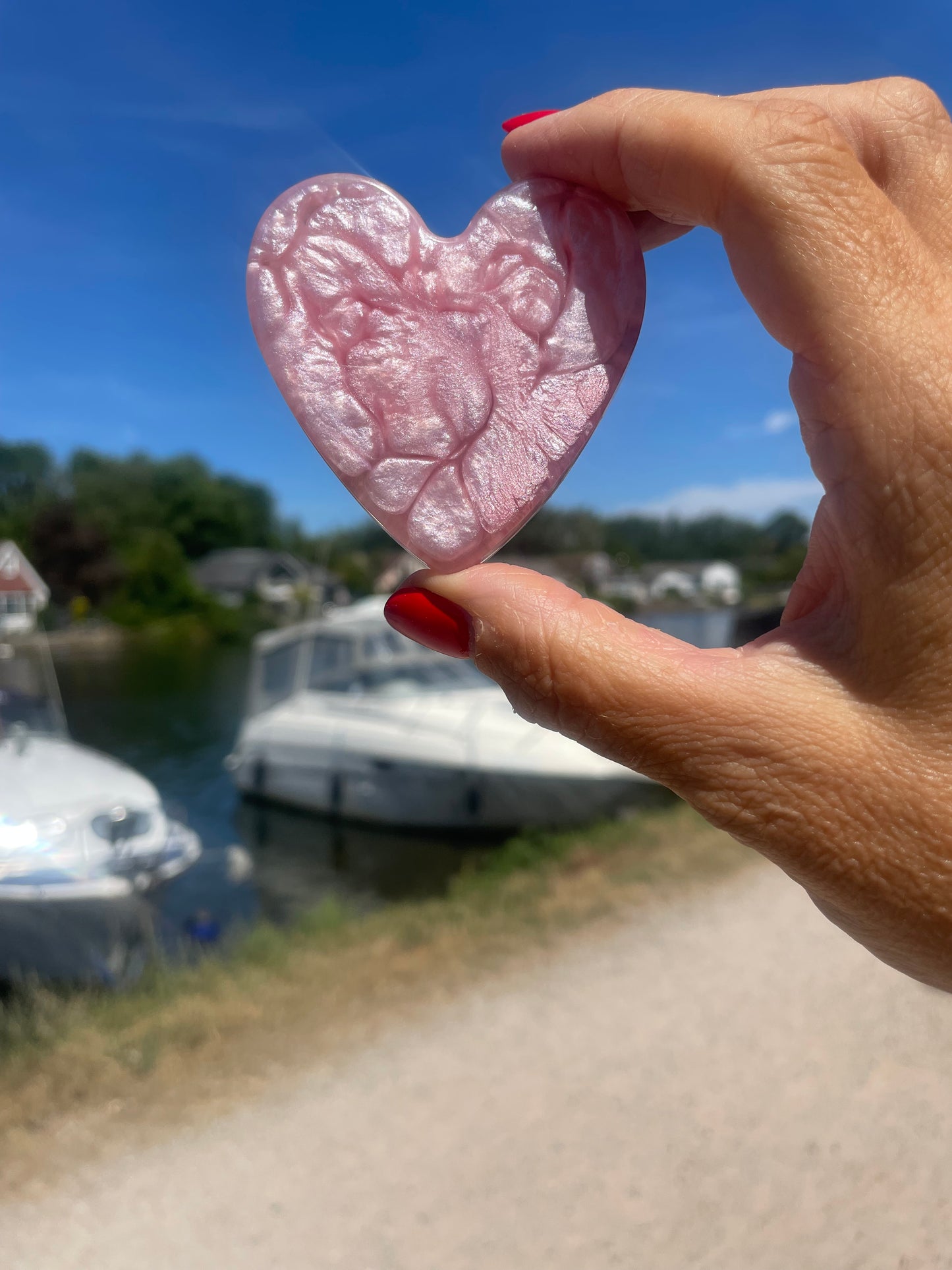 Palm Hearts containing ashes.